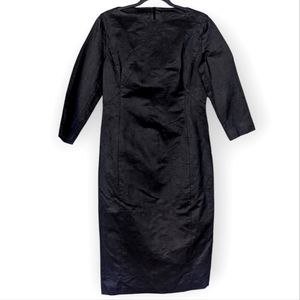 Prada Black Label Charcoal Grey Black Quarter Sleeve Knee Length Boatneck Dress